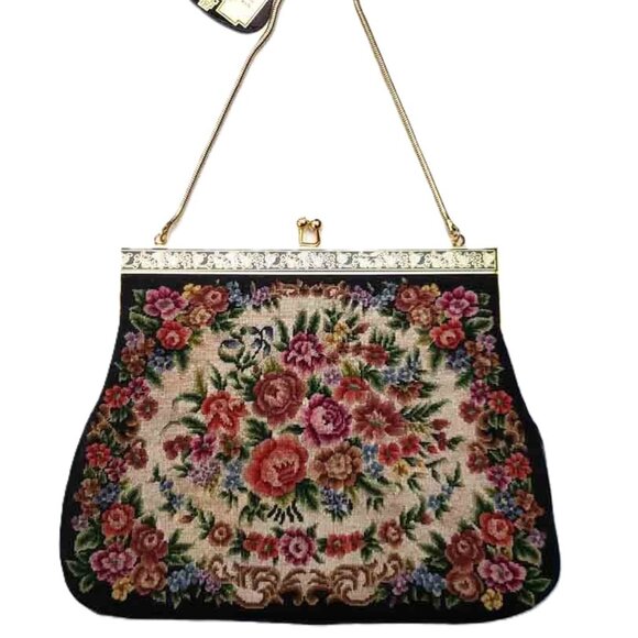 Vintage 1980s Handmade Petit Point Hand Embroidered Purse - Picture 5 of 5